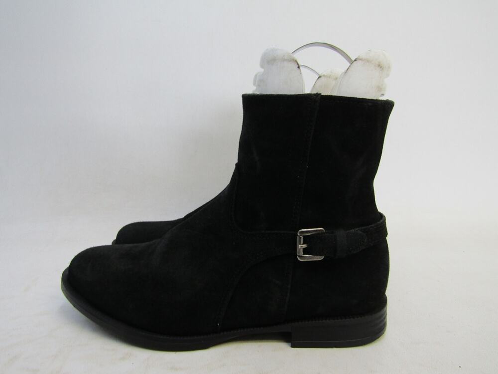 La Canadienne Womens Size 6 M Black Suede Zip Ankle Fashion Boots Bootie